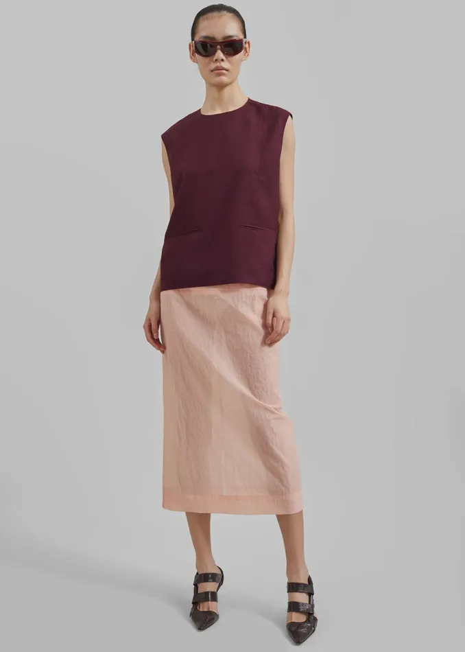 Women Beaune Sleeveless Top 8211 Burgundy The Frankie Shop Tops