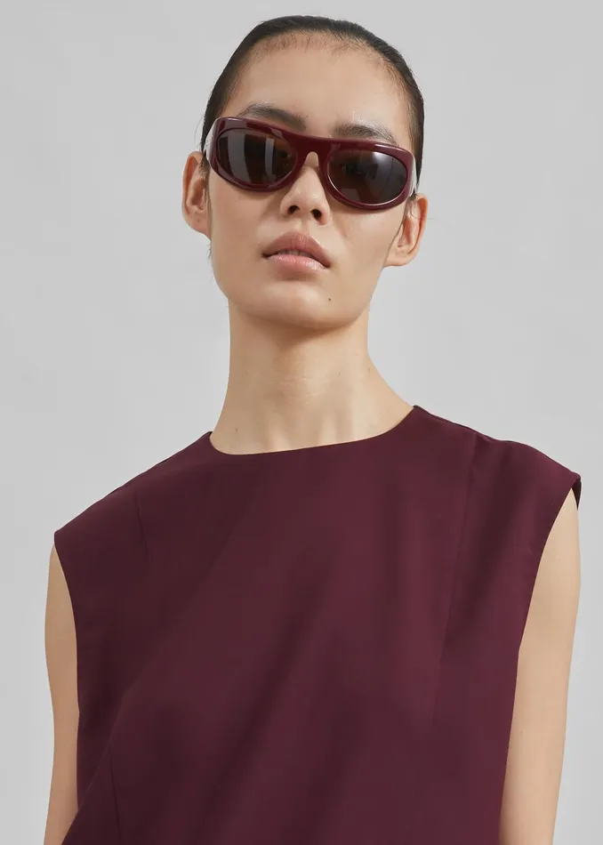 Women Beaune Sleeveless Top 8211 Burgundy The Frankie Shop Tops