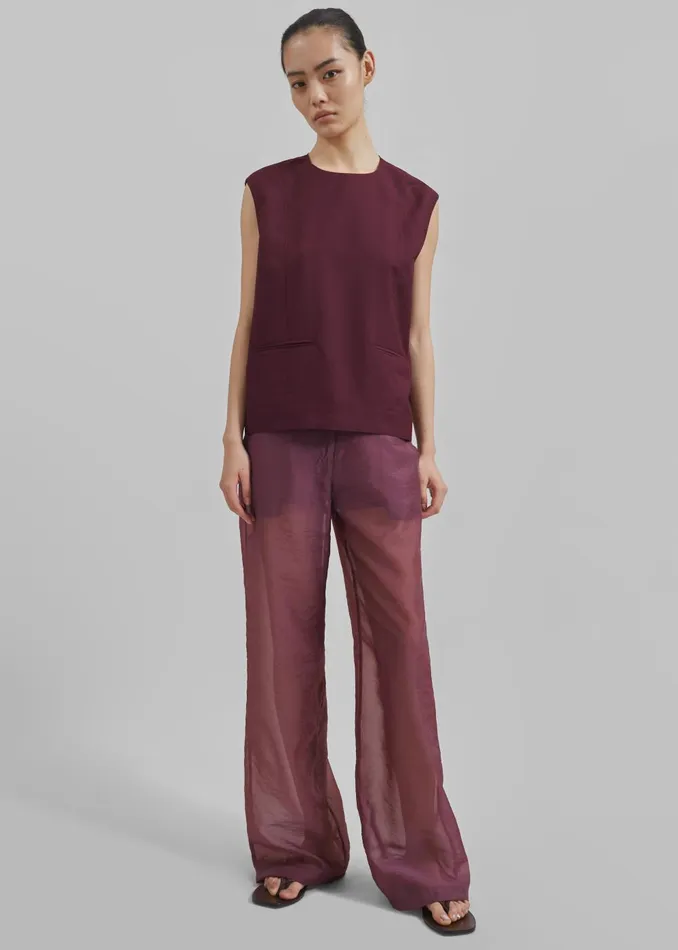 Women Beaune Sleeveless Top 8211 Burgundy The Frankie Shop Tops
