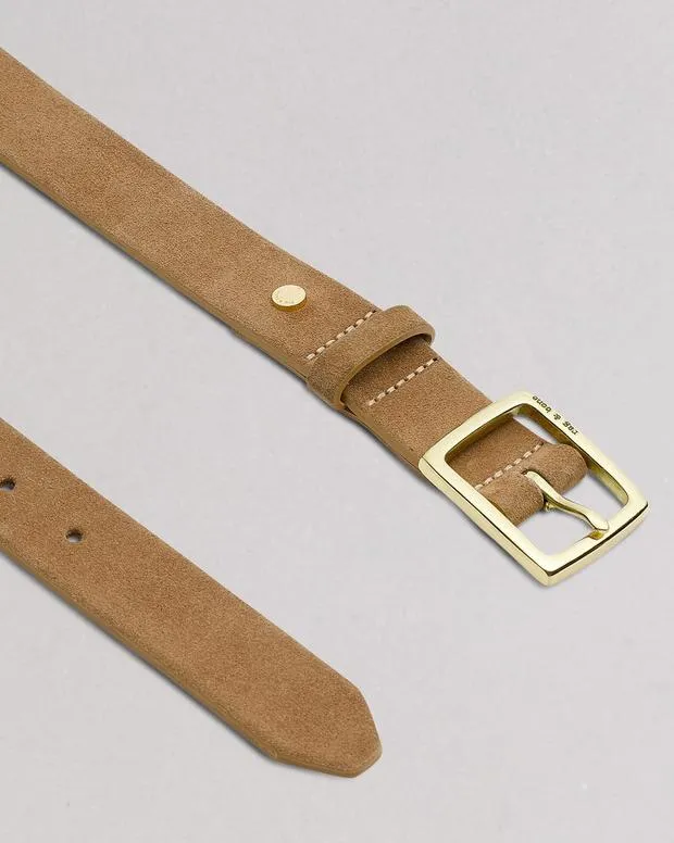 Women Belts Rag and Bone Boyfriend Suede Belt Camel