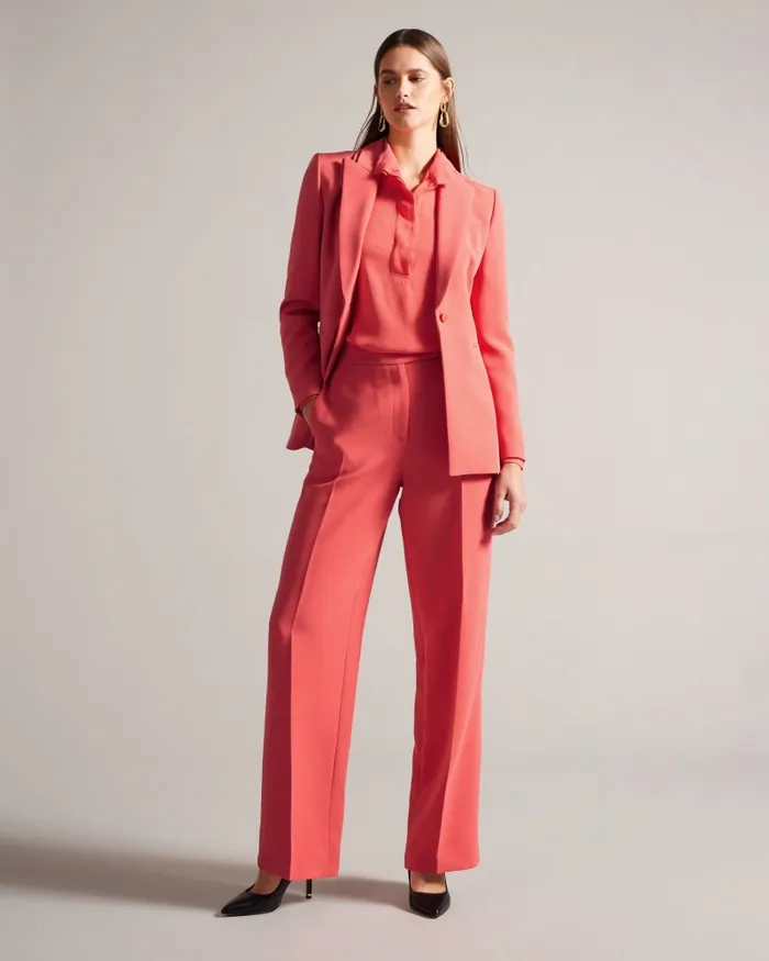 Women BERTAAH 8211 Single Breasted Doubled Collar Blazer Coral Ted Baker Trousers and Shorts Women BERTAAH 8211 Single Breasted Doubled Collar Blazer Coral Ted Baker Trousers and Shorts