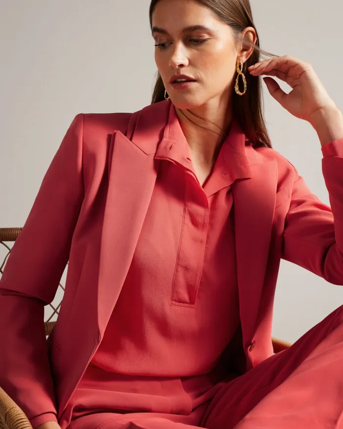 Women BERTAAH 8211 Single Breasted Doubled Collar Blazer Coral Ted Baker Trousers and Shorts Women BERTAAH 8211 Single Breasted Doubled Collar Blazer Coral Ted Baker Trousers and Shorts