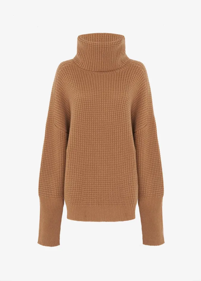 Women Bex Wool Hooded Turtleneck 8211 Camel The Frankie Shop Knitwear