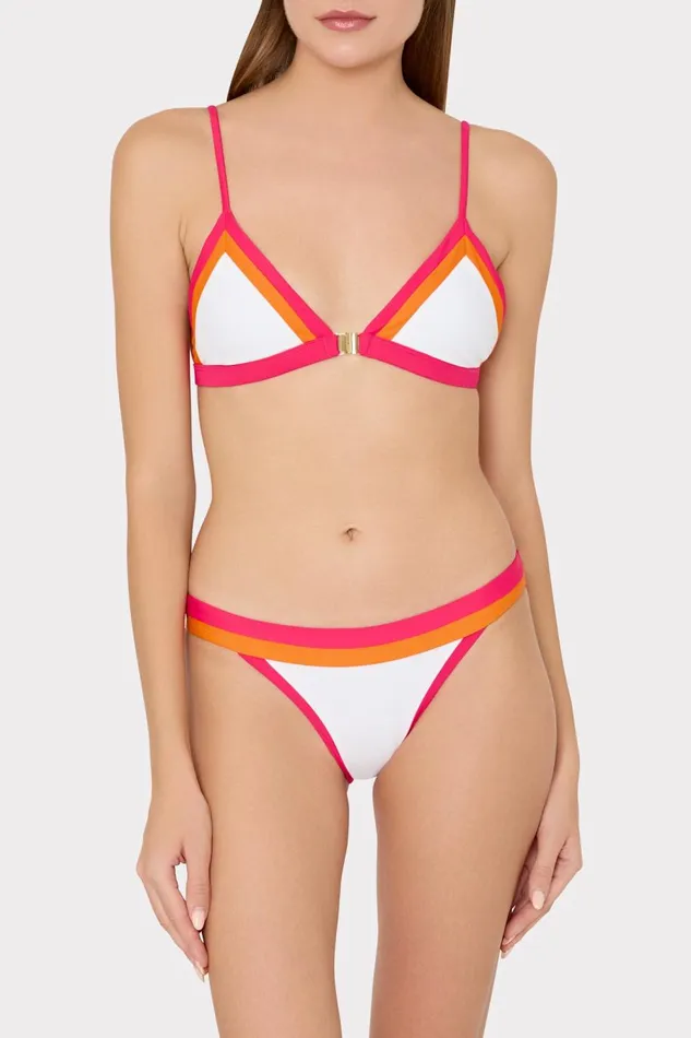Women Bikinis Milly Amalfi Color Block Bikini Bottom Pink Multi