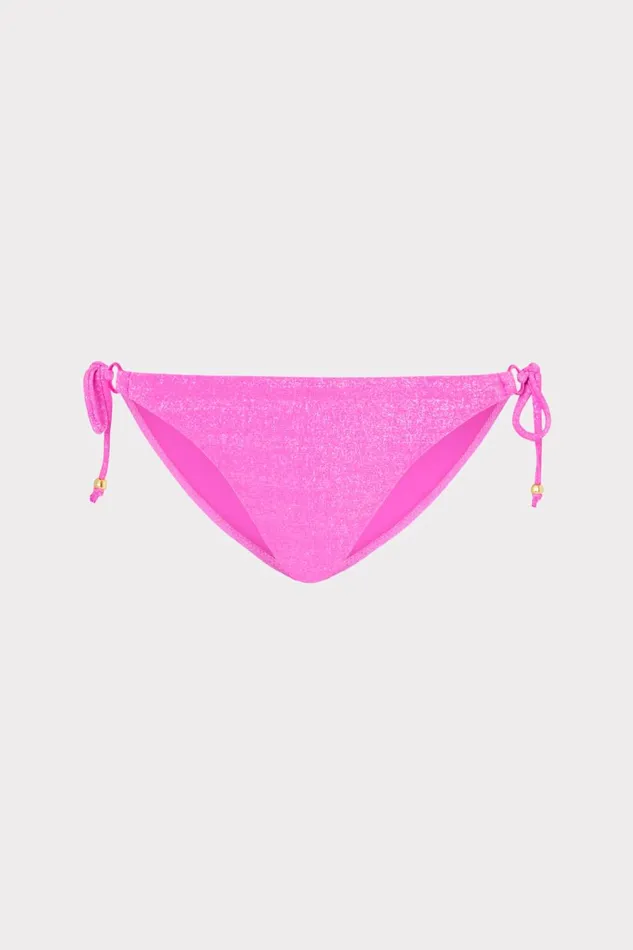 Women Bikinis Milly Metallic Ring Bikini Bottom Fuchsiasilver