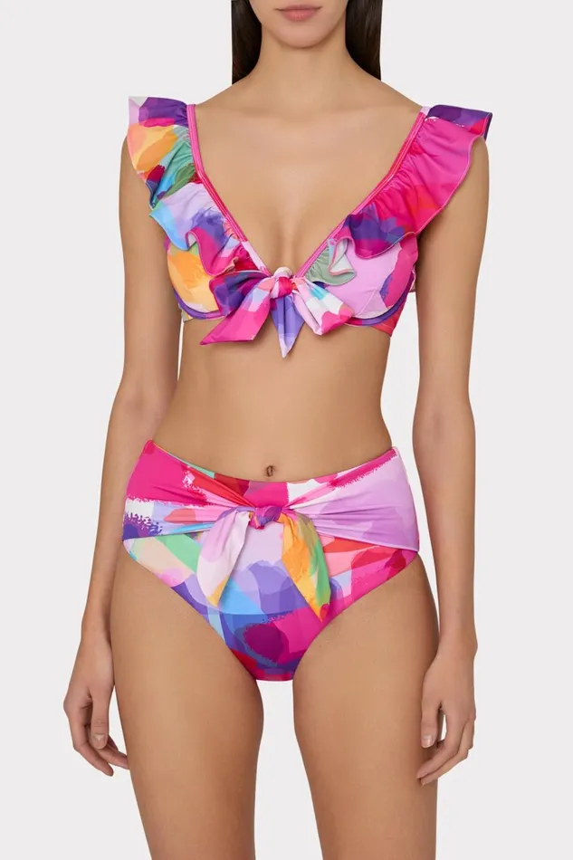 Women Bikinis Milly Rainbow Waterfall Tie Bikini Bottom Multi