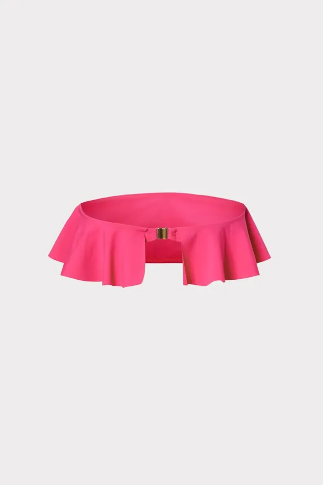 Women Bikinis Milly Solid Michelle Ruffle Bandeau Bikini Top Thai Pink