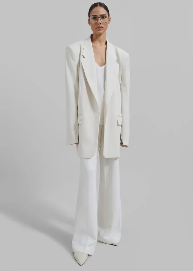 Women Billie Oversized Blazer 8211 Cream The Frankie Shop Outerwear