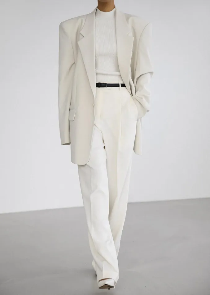 Women Billie Oversized Blazer 8211 Cream The Frankie Shop Outerwear