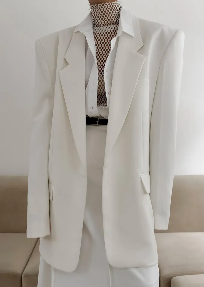 Women Billie Oversized Blazer 8211 Cream The Frankie Shop Outerwear