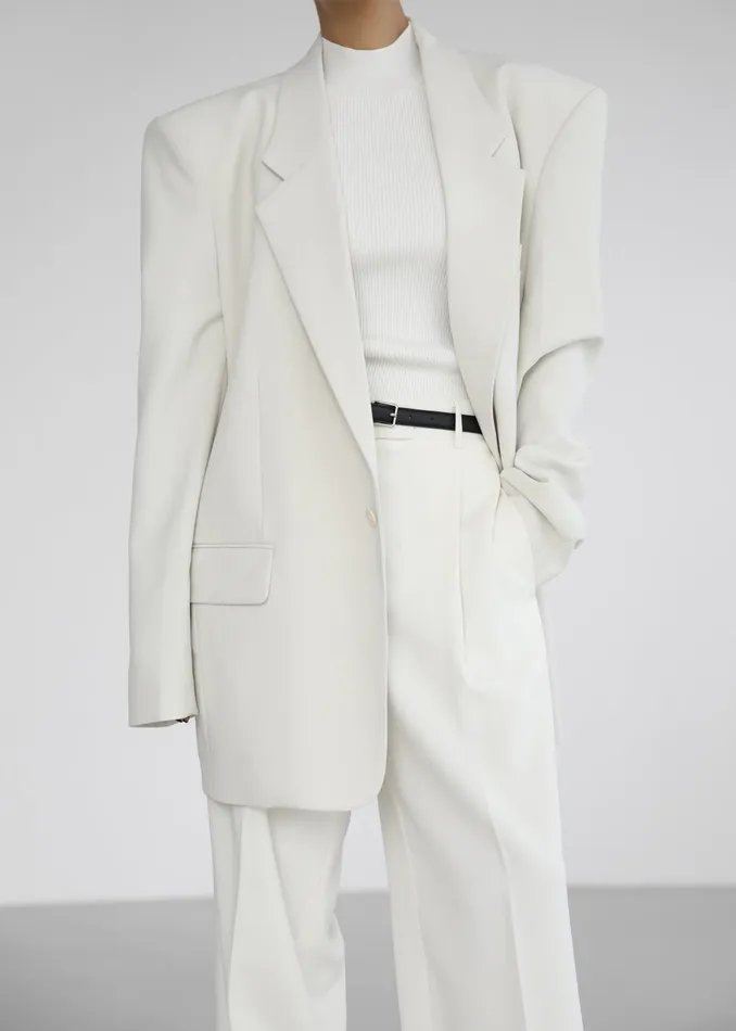 Women Billie Oversized Blazer 8211 Cream The Frankie Shop Outerwear