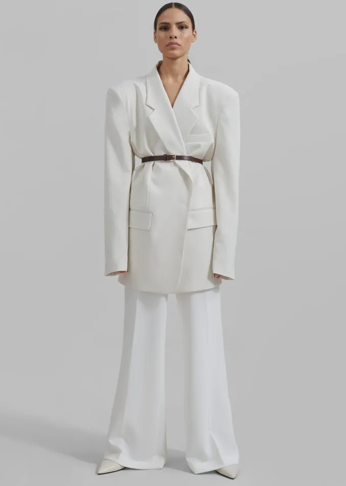 Women Billie Oversized Blazer 8211 Cream The Frankie Shop Outerwear
