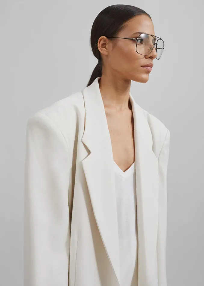 Women Billie Oversized Blazer 8211 Cream The Frankie Shop Outerwear