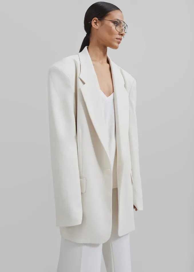 Women Billie Oversized Blazer 8211 Cream The Frankie Shop Outerwear