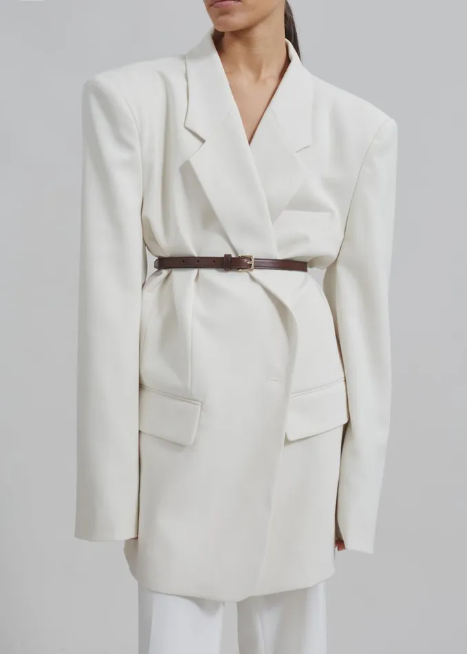 Women Billie Oversized Blazer 8211 Cream The Frankie Shop Outerwear