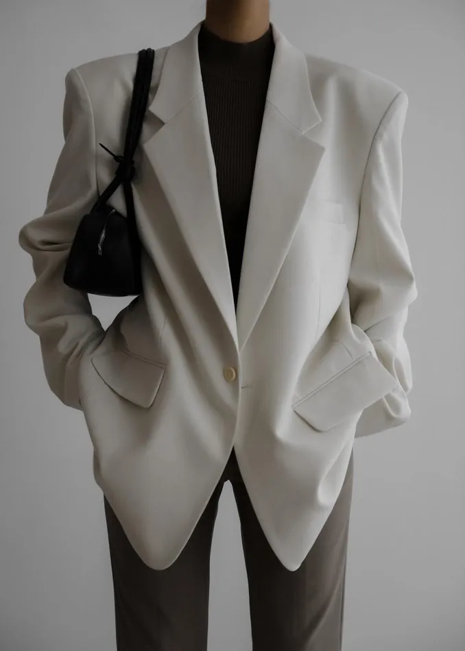 Women Billie Oversized Blazer 8211 Cream The Frankie Shop Outerwear