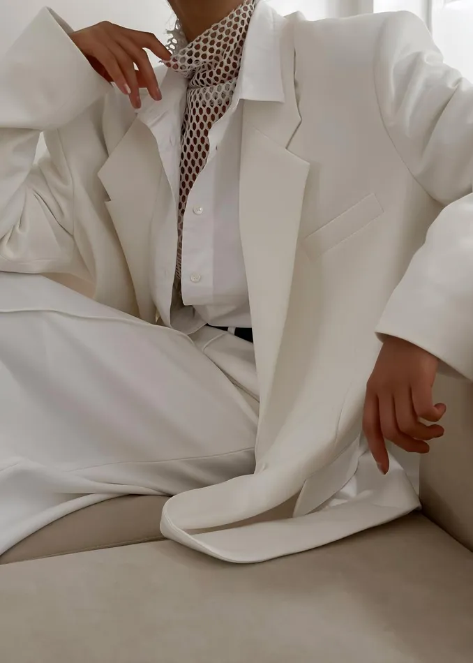 Women Billie Oversized Blazer 8211 Cream The Frankie Shop Outerwear