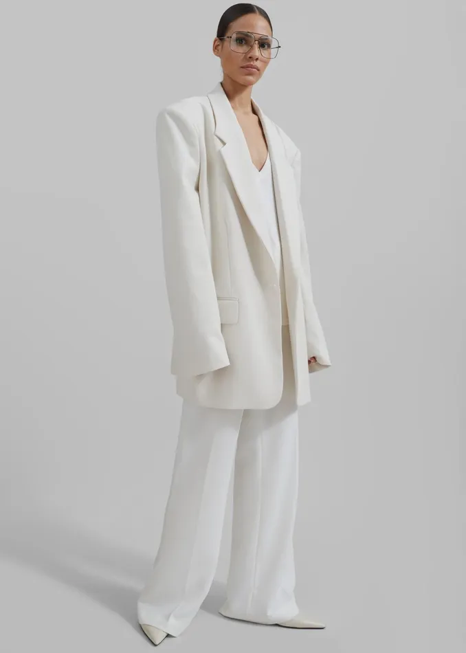 Women Billie Oversized Blazer 8211 Cream The Frankie Shop Outerwear