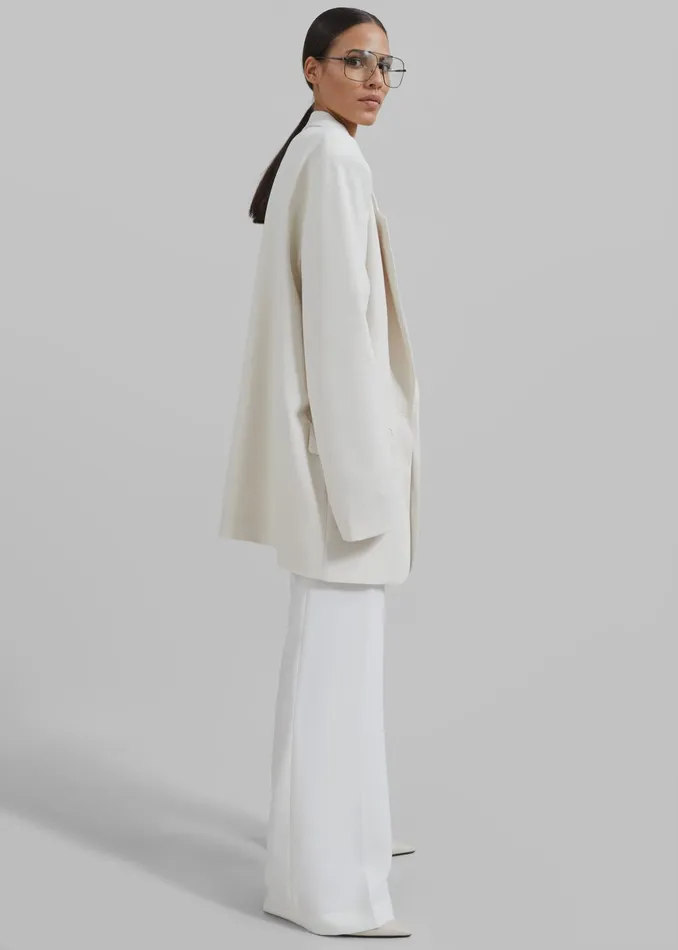 Women Billie Oversized Blazer 8211 Cream The Frankie Shop Outerwear