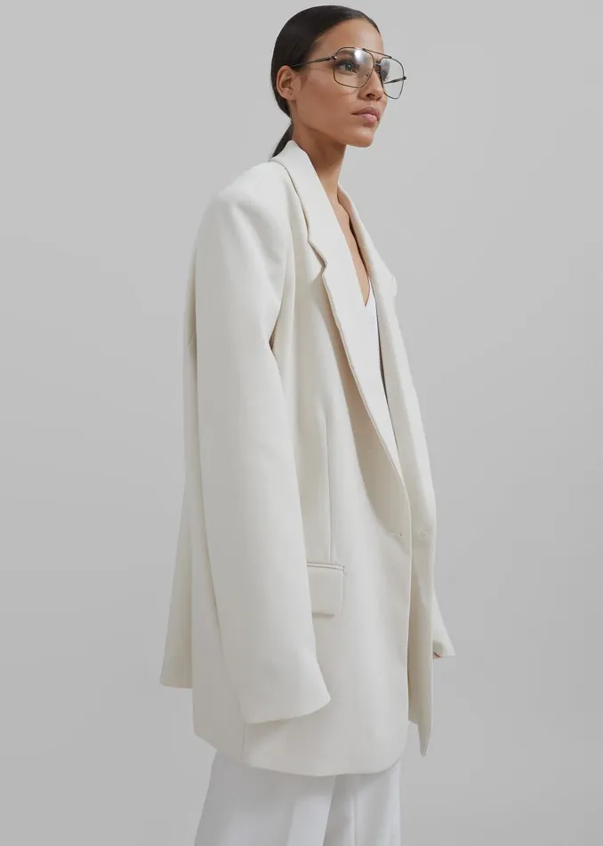 Women Billie Oversized Blazer 8211 Cream The Frankie Shop Outerwear