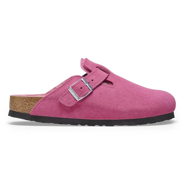 Women Birkenstock Clogs Boston Shearling Fuchsia Tulip
