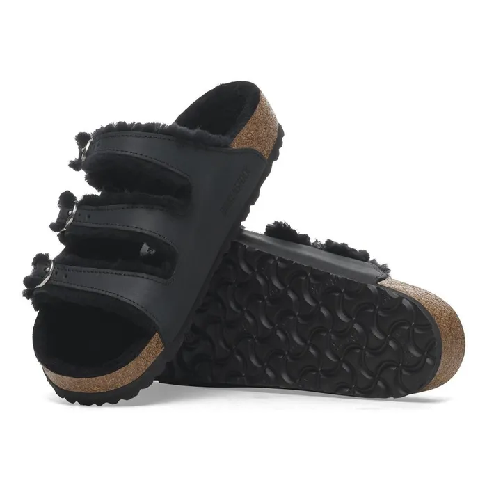 Women Birkenstock MultiStrap Florida Shearling Black