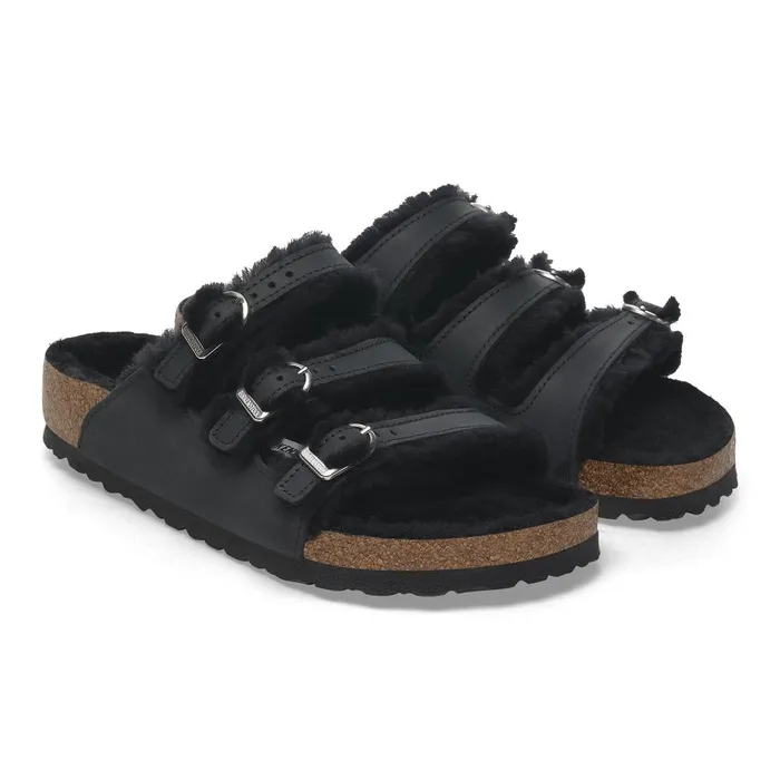 Women Birkenstock MultiStrap Florida Shearling Black
