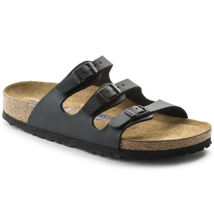 Women Birkenstock MultiStrap Florida Soft Footbed Black