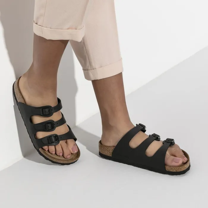 Women Birkenstock MultiStrap Florida Soft Footbed Black
