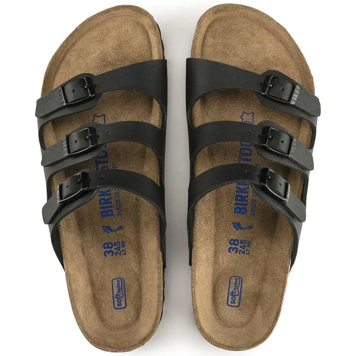 Women Birkenstock MultiStrap Florida Soft Footbed Black