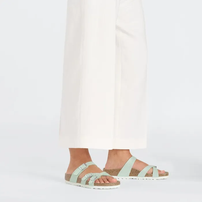 Women Birkenstock MultiStrap Franca Shiny Surf Green
