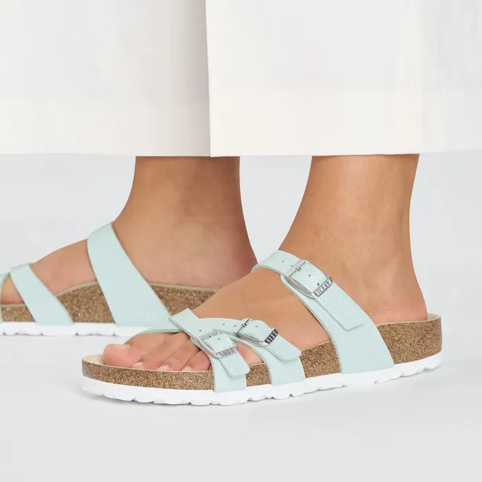 Women Birkenstock MultiStrap Franca Shiny Surf Green