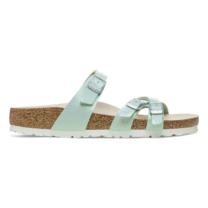 Women Birkenstock MultiStrap Franca Shiny Surf Green