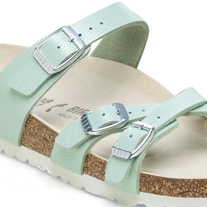 Women Birkenstock MultiStrap Franca Shiny Surf Green