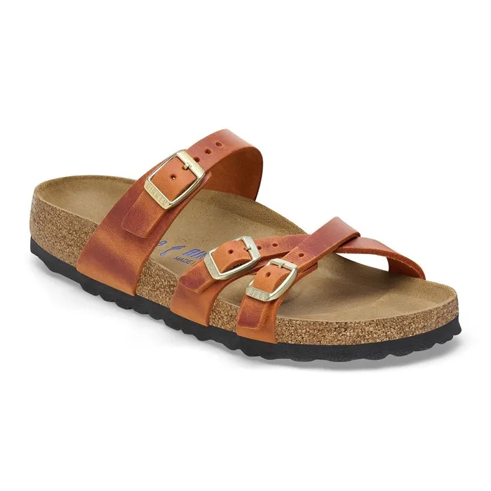 Women Birkenstock MultiStrap Franca Soft Footbed Burnt Orange