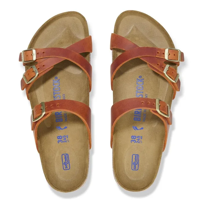 Women Birkenstock MultiStrap Franca Soft Footbed Burnt Orange