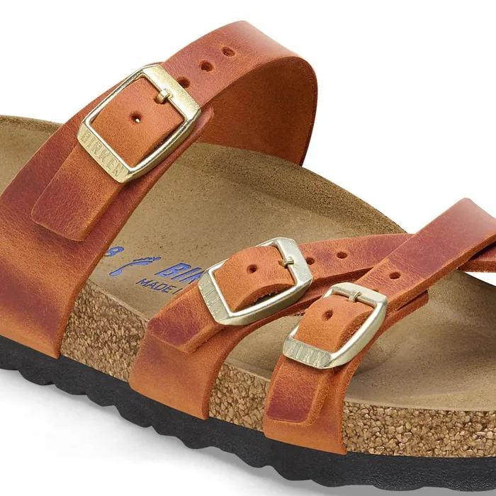 Women Birkenstock MultiStrap Franca Soft Footbed Burnt Orange