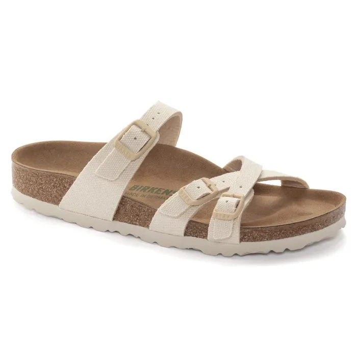 Women Birkenstock MultiStrap Franca Vegan Canvas Eggshell