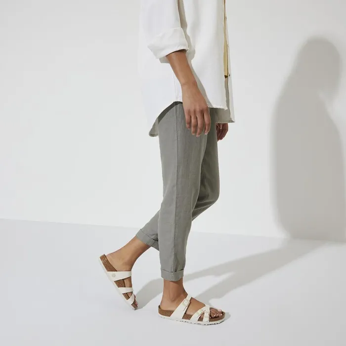 Women Birkenstock MultiStrap Franca Vegan Canvas Eggshell