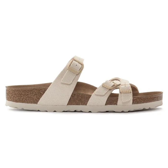 Women Birkenstock MultiStrap Franca Vegan Canvas Eggshell