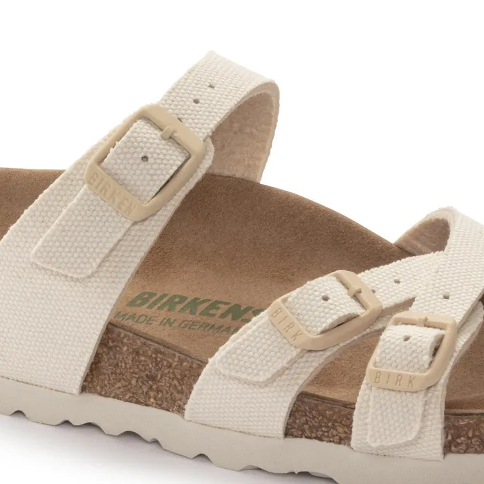 Women Birkenstock MultiStrap Franca Vegan Canvas Eggshell