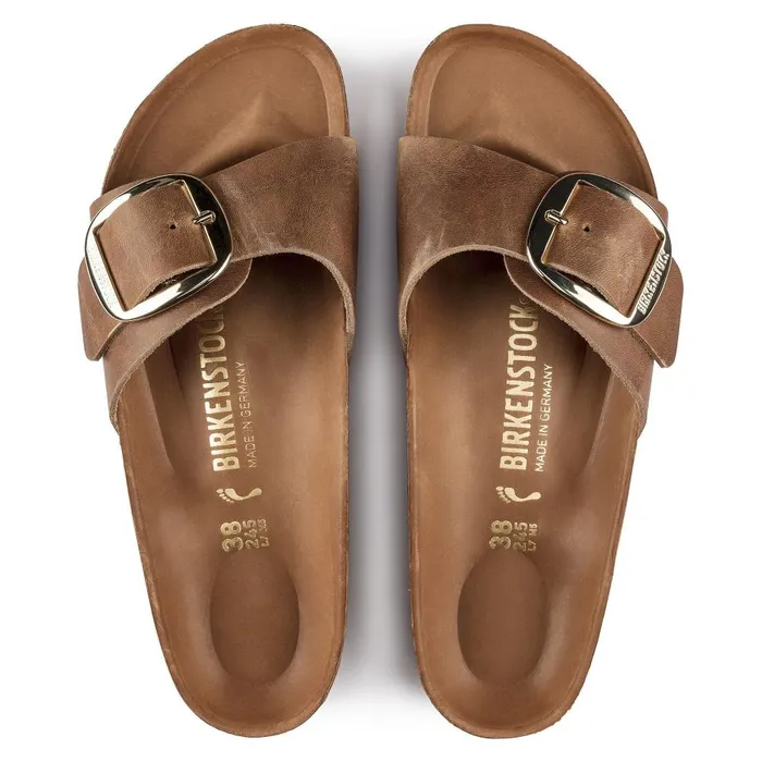 Women Birkenstock OneStrap Madrid Big Buckle Cognac