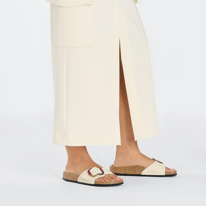 Women Birkenstock OneStrap Madrid Big Buckle Ecru