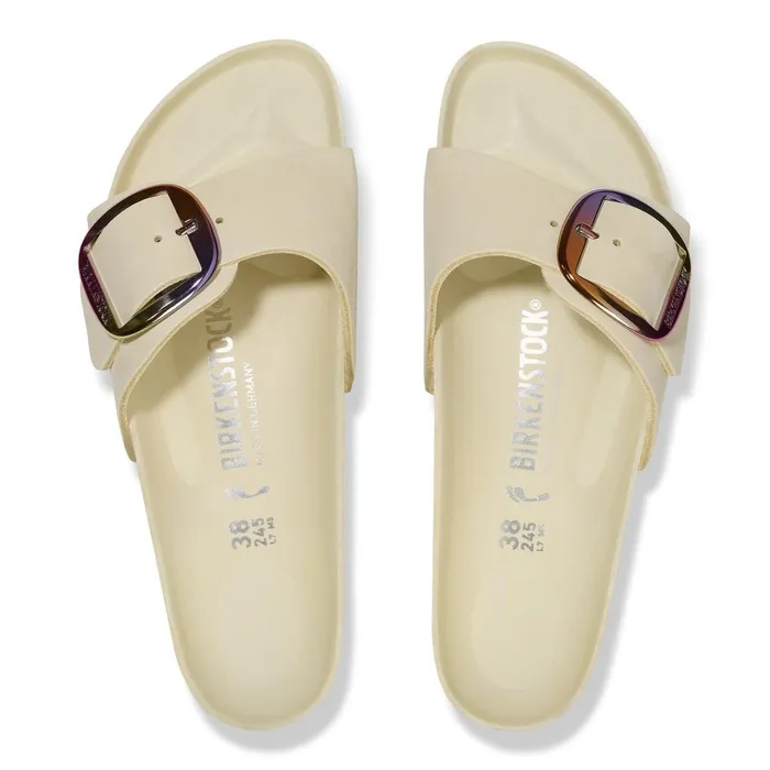 Women Birkenstock OneStrap Madrid Big Buckle Ecru