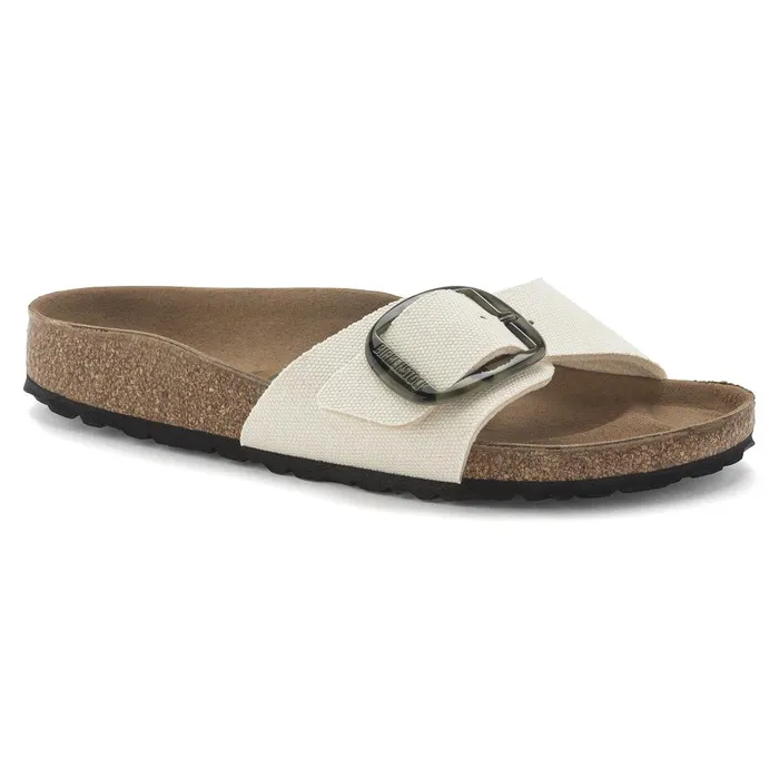Women Birkenstock OneStrap Madrid Vegan Big Buckle Eggshell