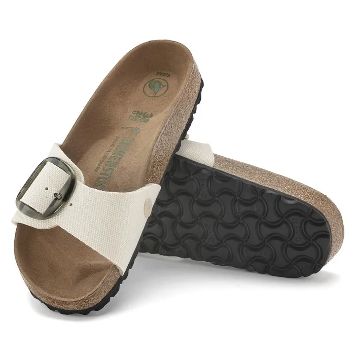 Women Birkenstock OneStrap Madrid Vegan Big Buckle Eggshell