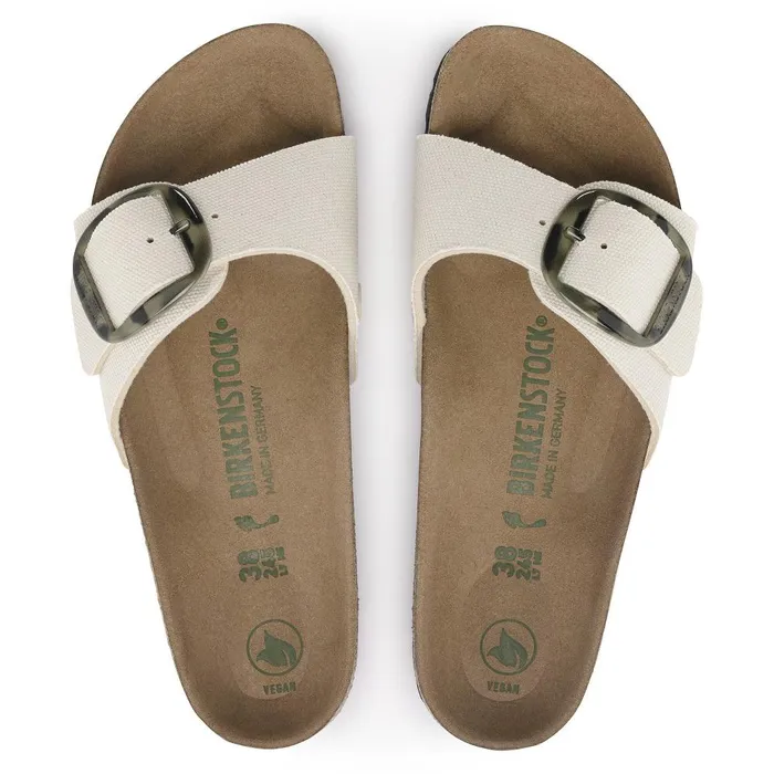 Women Birkenstock OneStrap Madrid Vegan Big Buckle Eggshell