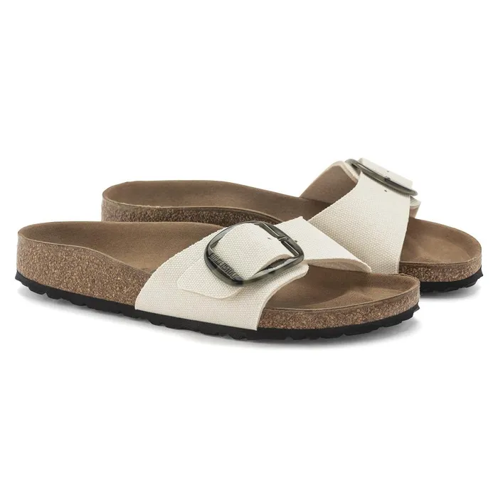 Women Birkenstock OneStrap Madrid Vegan Big Buckle Eggshell