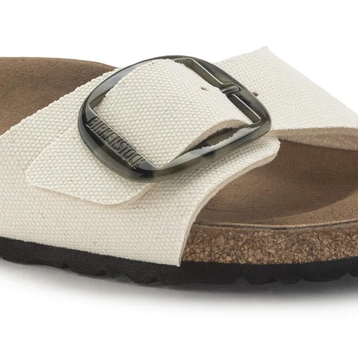 Women Birkenstock OneStrap Madrid Vegan Big Buckle Eggshell
