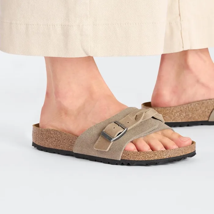 Women Birkenstock OneStrap Oita Braided Taupe
